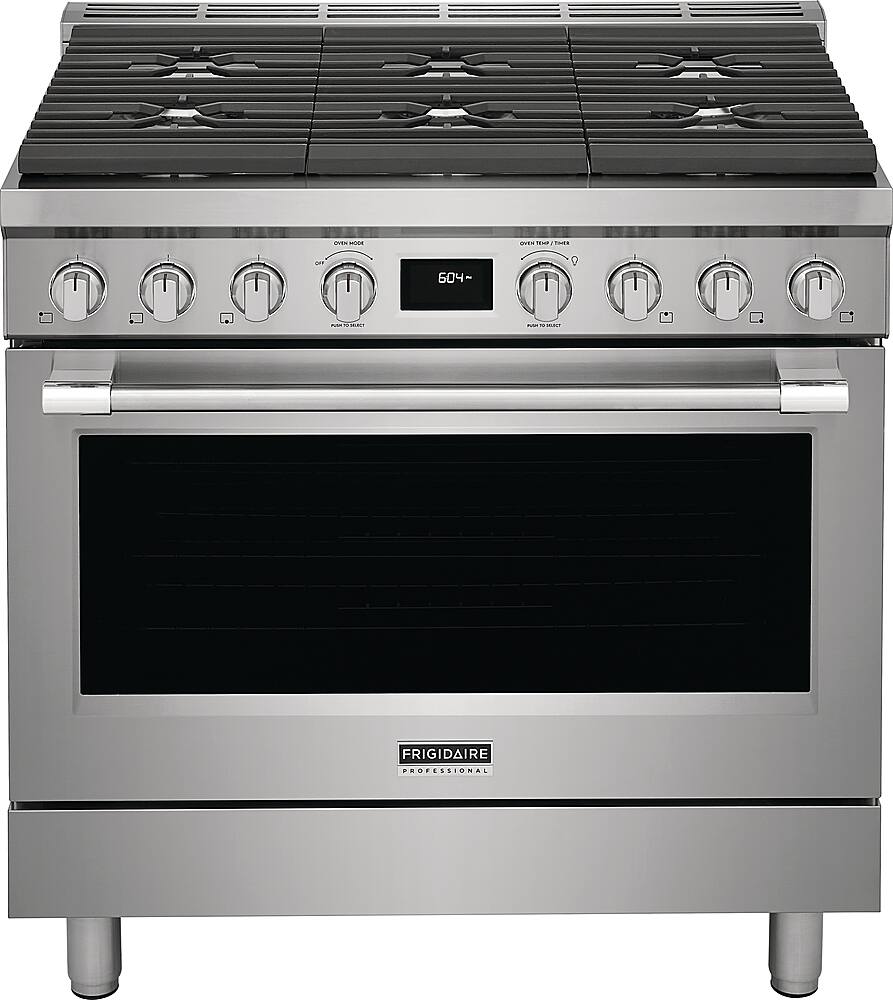 Front. Frigidaire - Professional 4.4 Cu. Ft. Freestanding Oven Dual-Fuel Fan Convection Range - Stainless Steel.