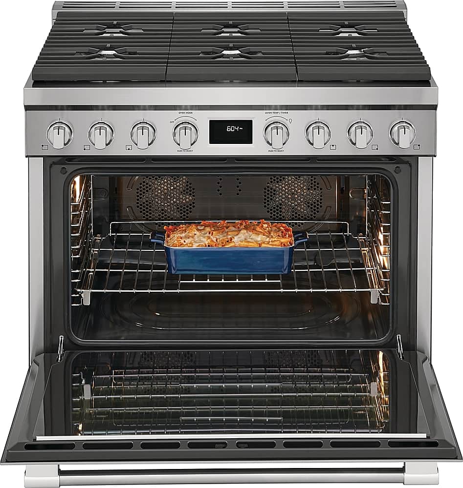 Alt View 2. Frigidaire - Professional 4.4 Cu. Ft. Freestanding Oven Dual-Fuel Fan Convection Range - Stainless Steel.