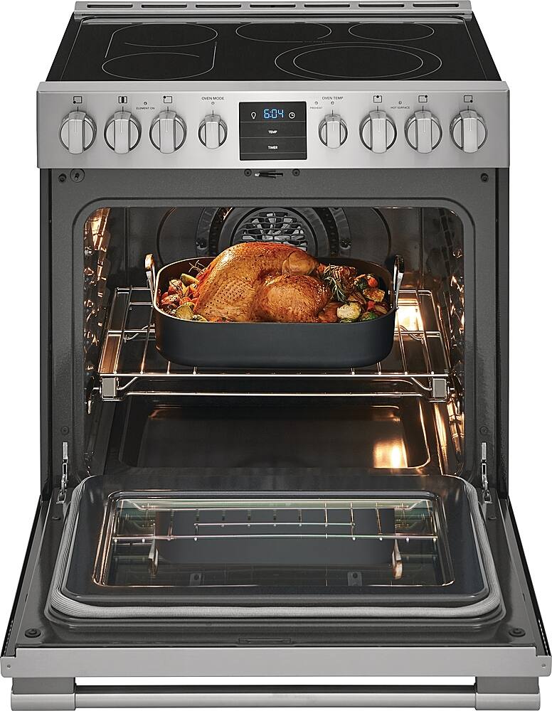 Alt View 11. Frigidaire - Professional 5.4 Cu. Ft. Freestanding Oven Electric True Convection Range - Stainless Steel.