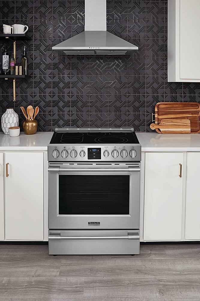 Alt View 19. Frigidaire - Professional 5.4 Cu. Ft. Freestanding Oven Electric True Convection Range - Stainless Steel.
