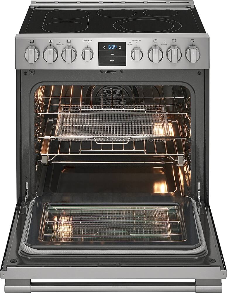 Alt View 2. Frigidaire - Professional 5.4 Cu. Ft. Freestanding Oven Electric True Convection Range - Stainless Steel.