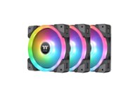 Thermaltake - SWAFAN EX 12 RGB PC Cooling Fan TT Premium Edition (3-Pack) - Black - Front_Zoom