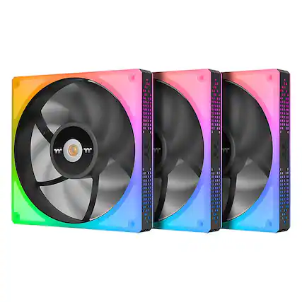 Front. Thermaltake - ToughFan 14 RGB High Static Pressure Radiator Fan (3-Pack) - Black.