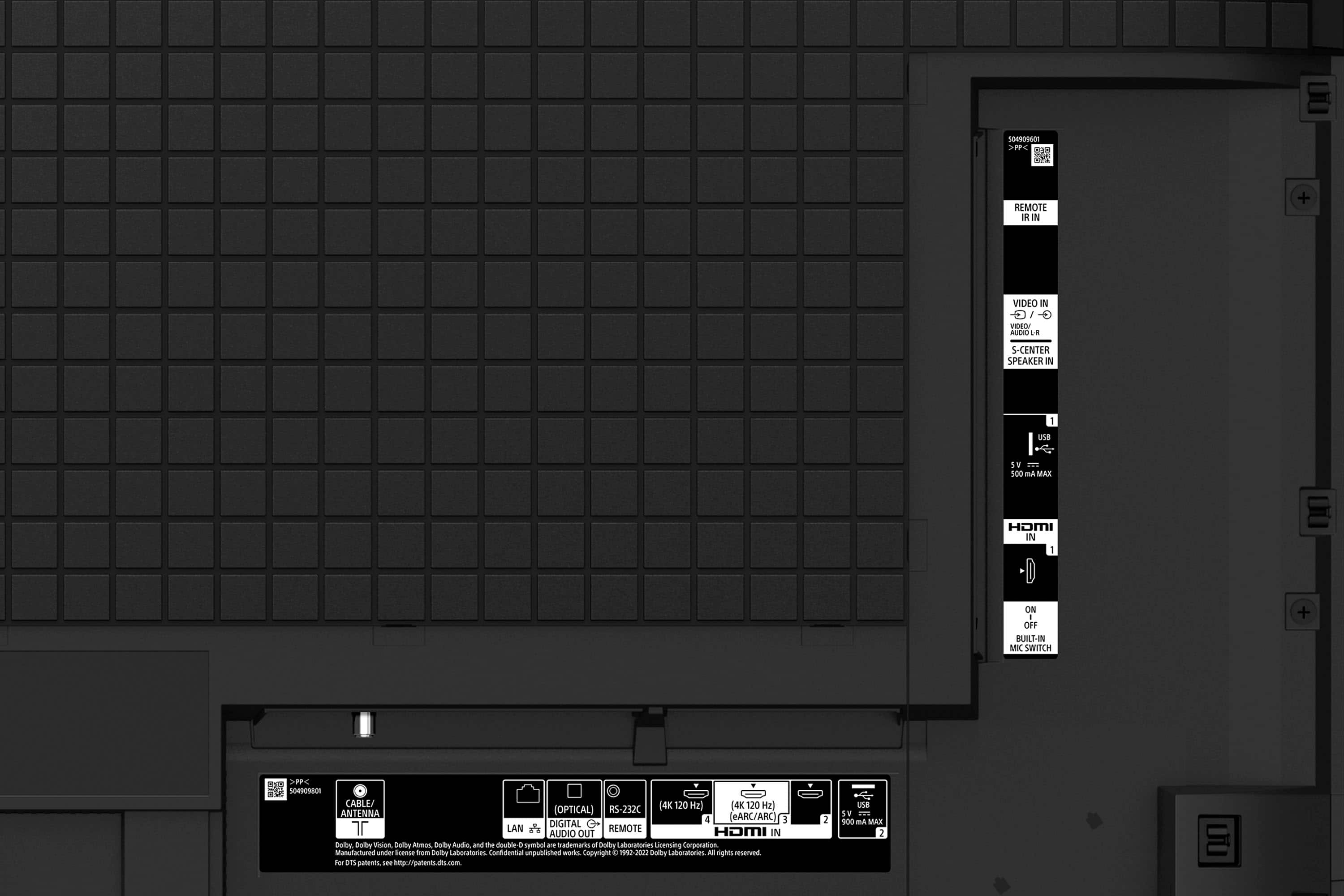 Back. Sony - 65" Class BRAVIA XR X93L Mini-LED 4K UHD Smart Google TV - Black.