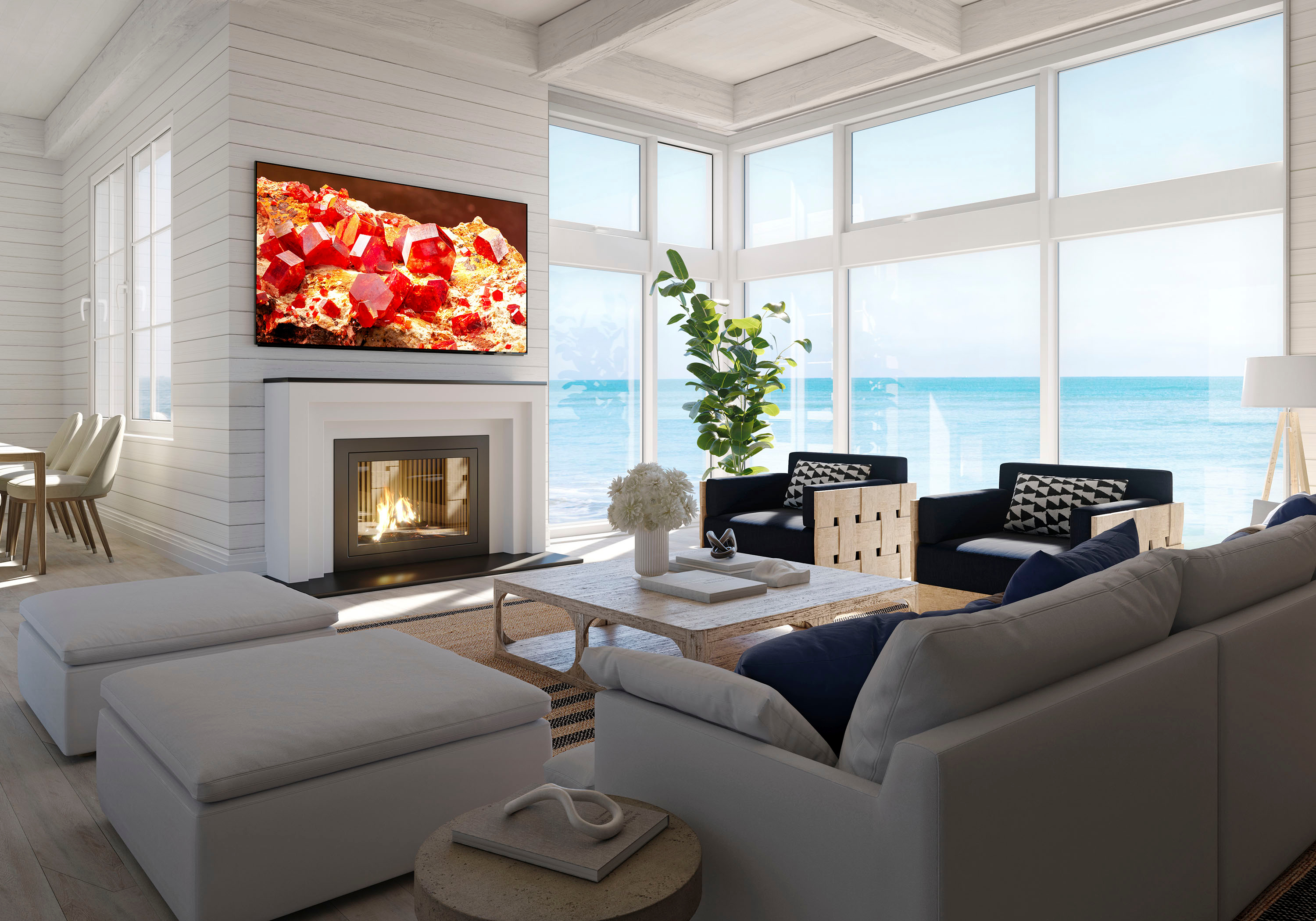 Alt View 18. Sony - 65" Class BRAVIA XR X93L Mini-LED 4K UHD Smart Google TV - Black.