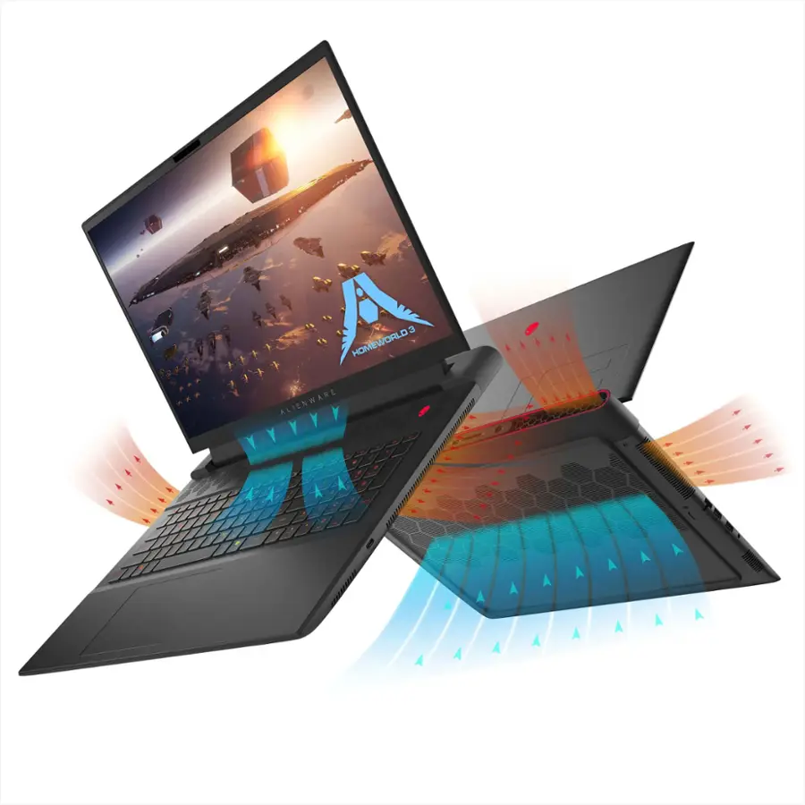 Alt View 19. Alienware - m18 FHD+ 480Hz Gaming Laptop - AMD Ryzen 9 - 32GB Memory - NVIDIA GeForce RTX 4070 - 1TB SSD - Windows 11 Pro - Dark Metallic Moon.