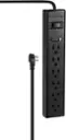 Front. Insignia™ - 6-Outlet 1,080 Joules Surge Protector - Black.