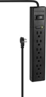 Insignia™ - 6-Outlet 1,080 Joules Surge Protector - Black - Front_Zoom