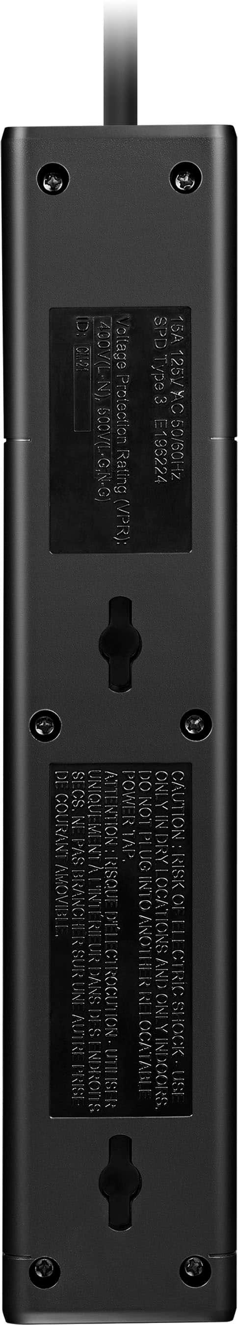 Alt View 11. Insignia™ - 6-Outlet 1,080 Joules Surge Protector - Black.