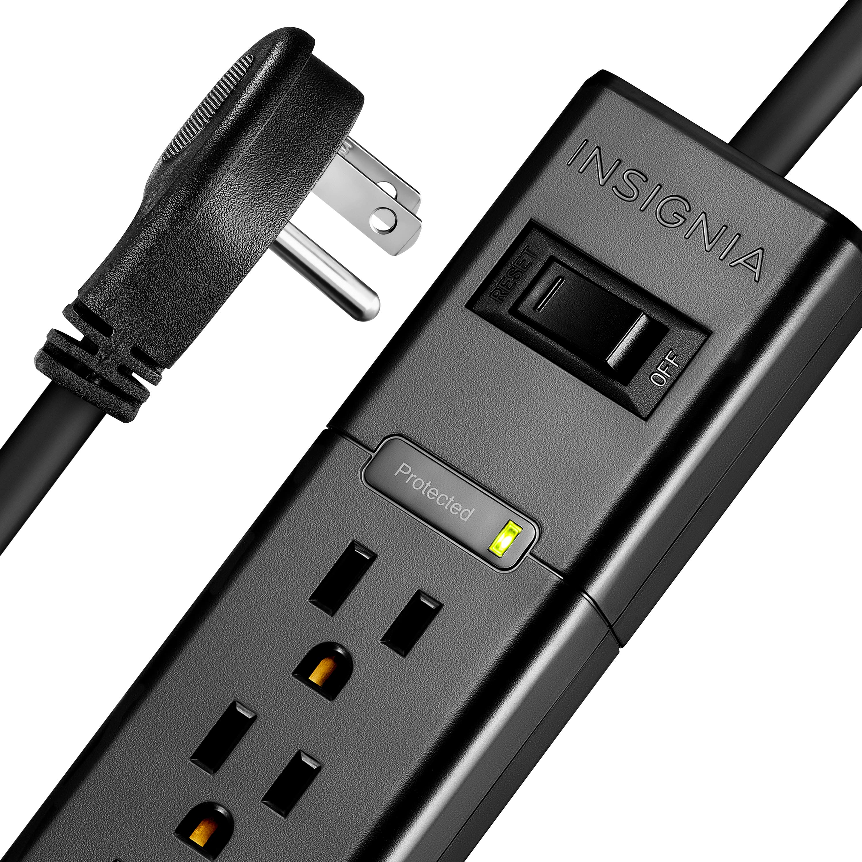 Alt View 12. Insignia™ - 6-Outlet 1,080 Joules Surge Protector - Black.