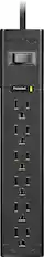 Alt View 1. Insignia™ - 6-Outlet 1,080 Joules Surge Protector - Black.