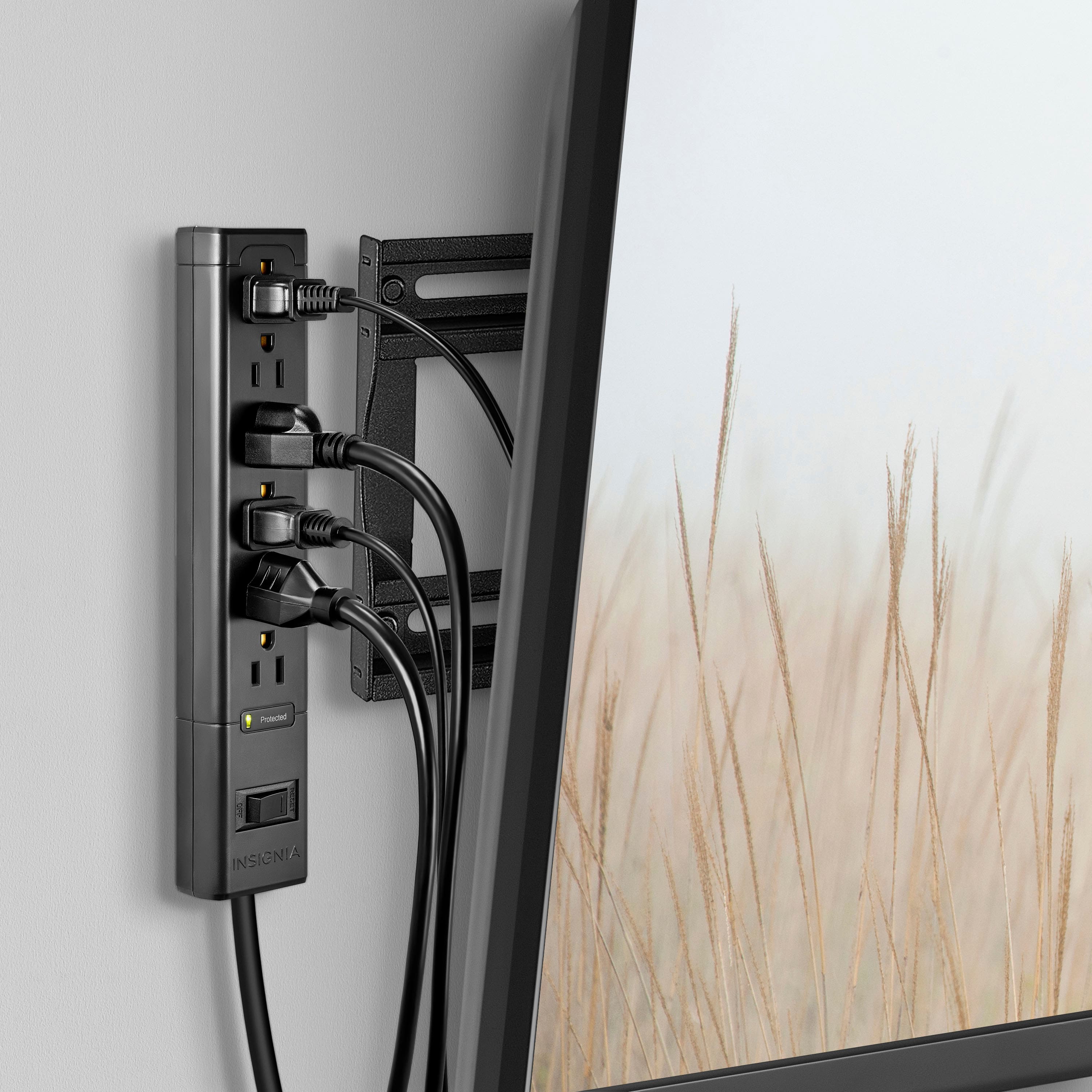 Alt View 14. Insignia™ - 6-Outlet 1,080 Joules Surge Protector - Black.