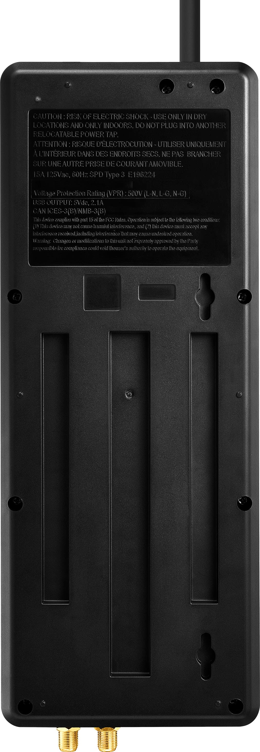 Alt View 20. Rocketfish™ - 12-Outlet Strip/1-USB-C/1-USB 4,680 Joules Surge Protector - Black.