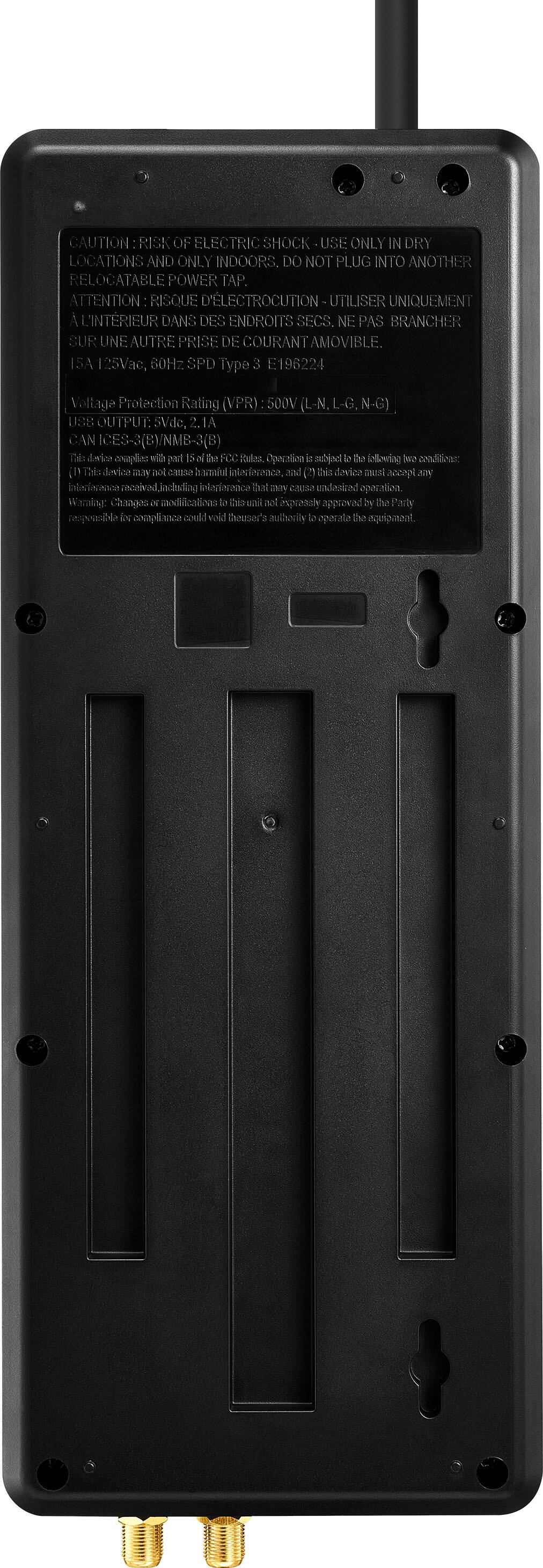 Alt View 20. Rocketfish™ - 12-Outlet Strip/1-USB-C/1-USB 4,680 Joules Surge Protector - Black.