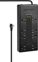 Insignia™ - 8-Outlet 1,200 Joules Surge Protector - Black - Front_Zoom
