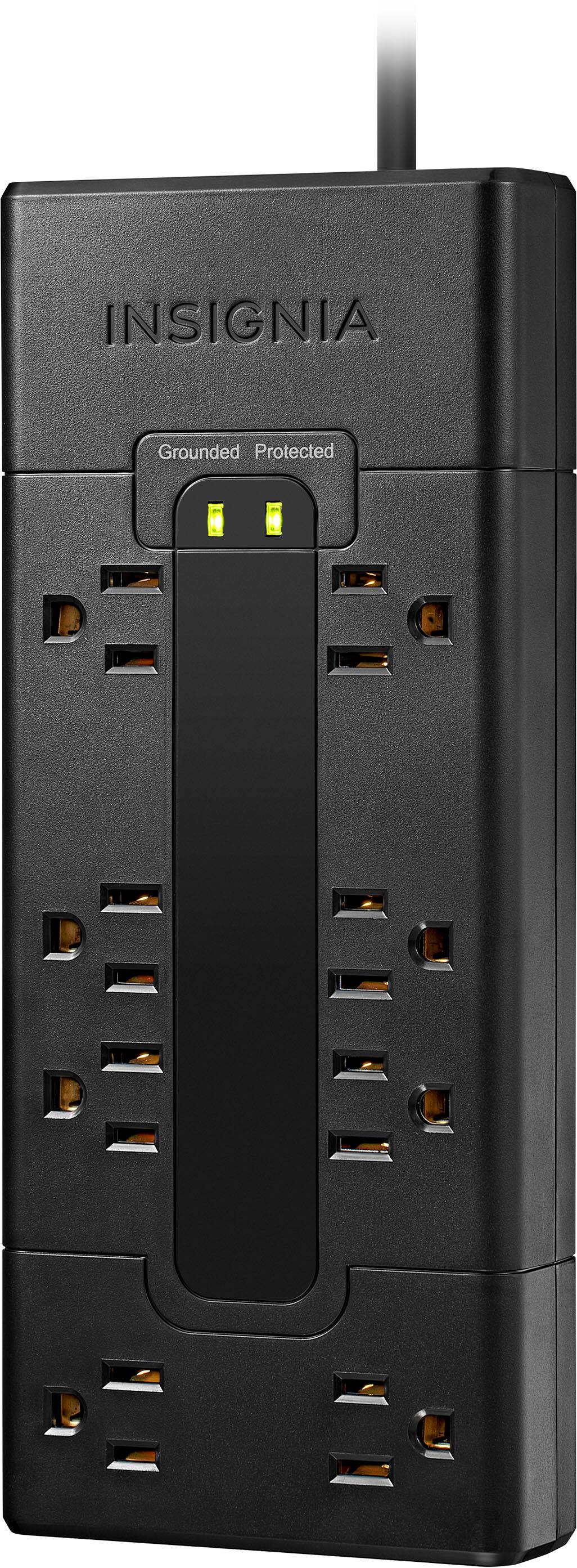 Alt View 19. Insignia™ - 8-Outlet 1,200 Joules Surge Protector - Black.