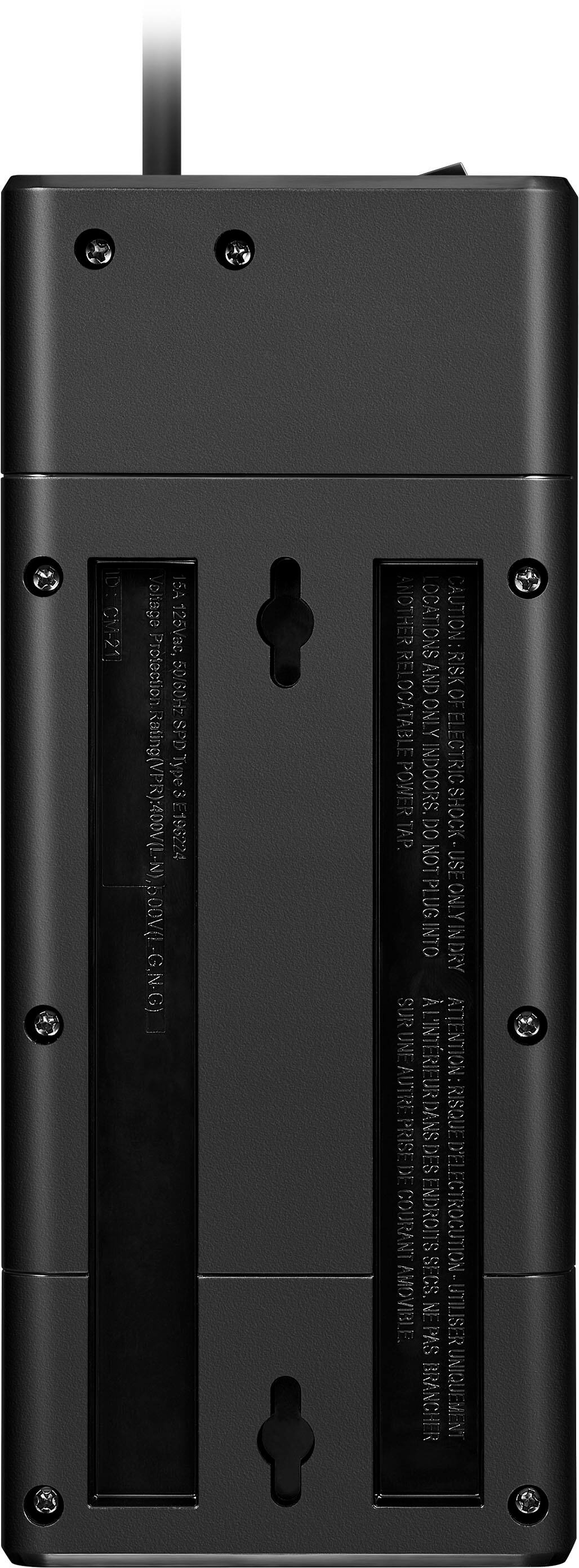 Alt View 11. Insignia™ - 8-Outlet 1,200 Joules Surge Protector - Black.