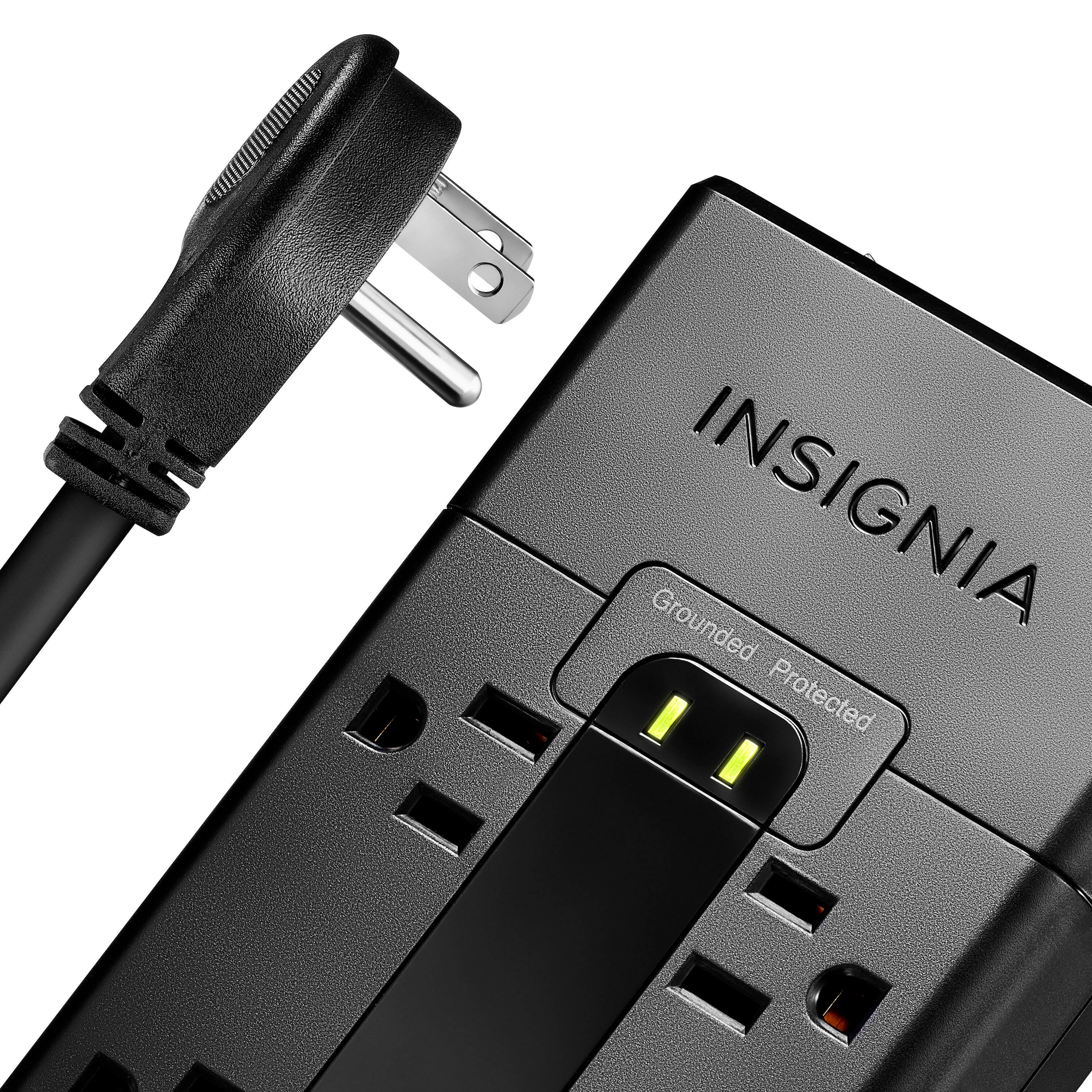Alt View 12. Insignia™ - 8-Outlet 1,200 Joules Surge Protector - Black.