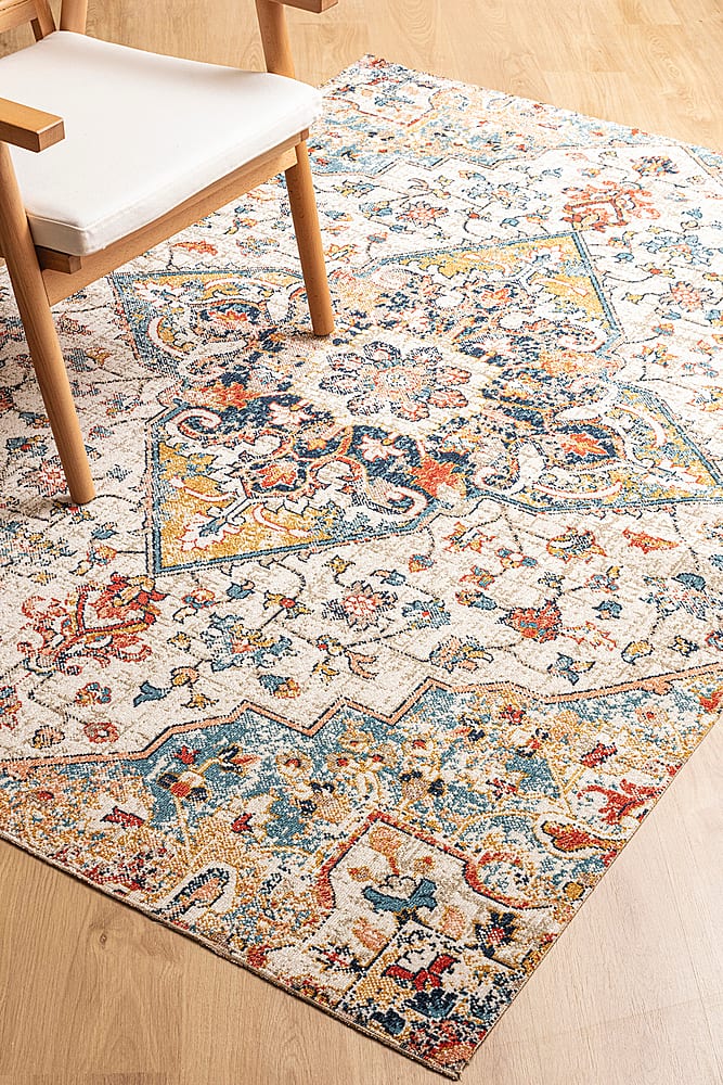 Best Buy Kaleen Deya Collection 7'10" x 10'2" Area Rug Cream DEY0909