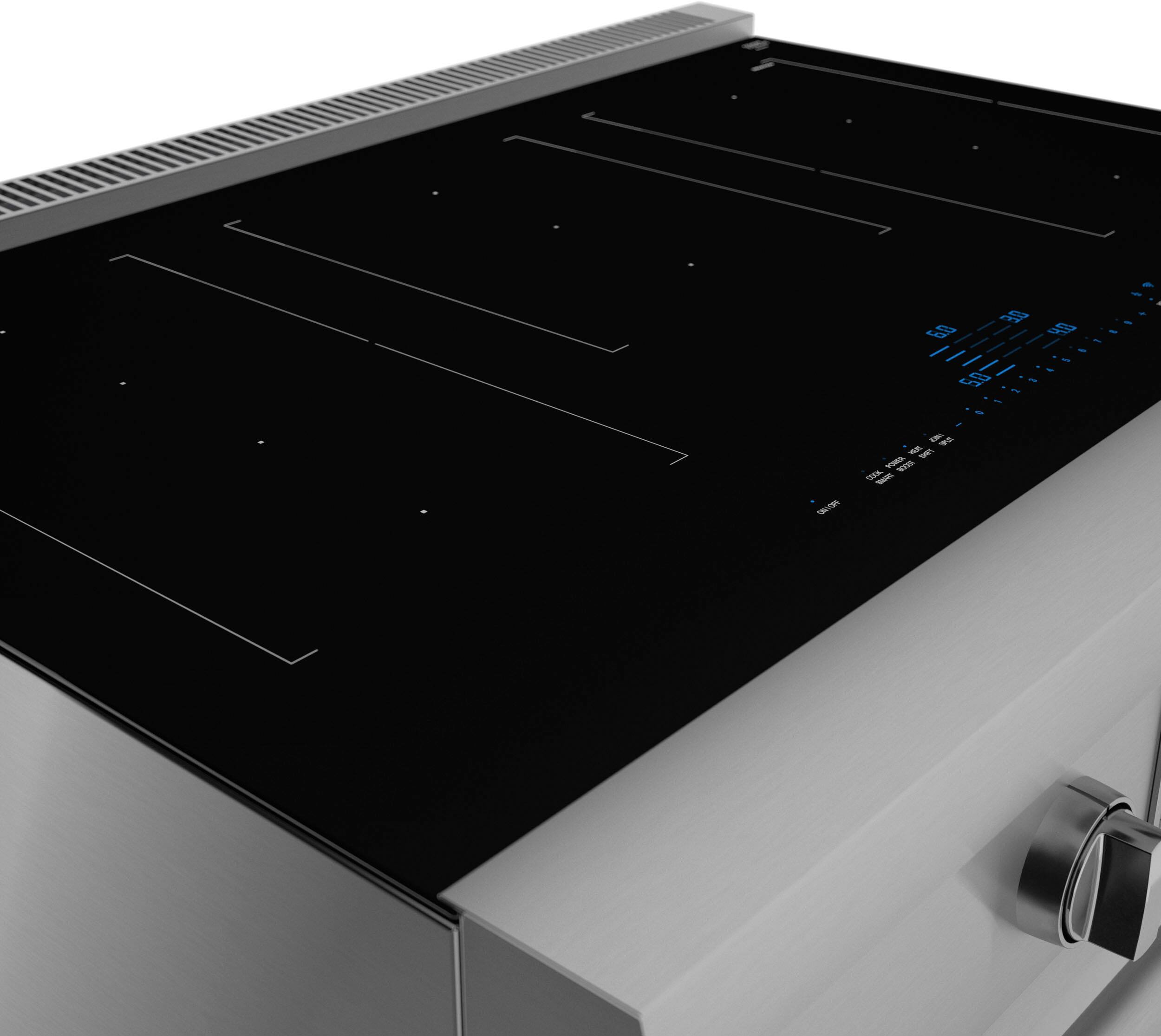 Angle. Thermador - Pro Harmony Liberty 36" Freestanding Electric Induction True Convection Range with WiFi - Stainless Steel.