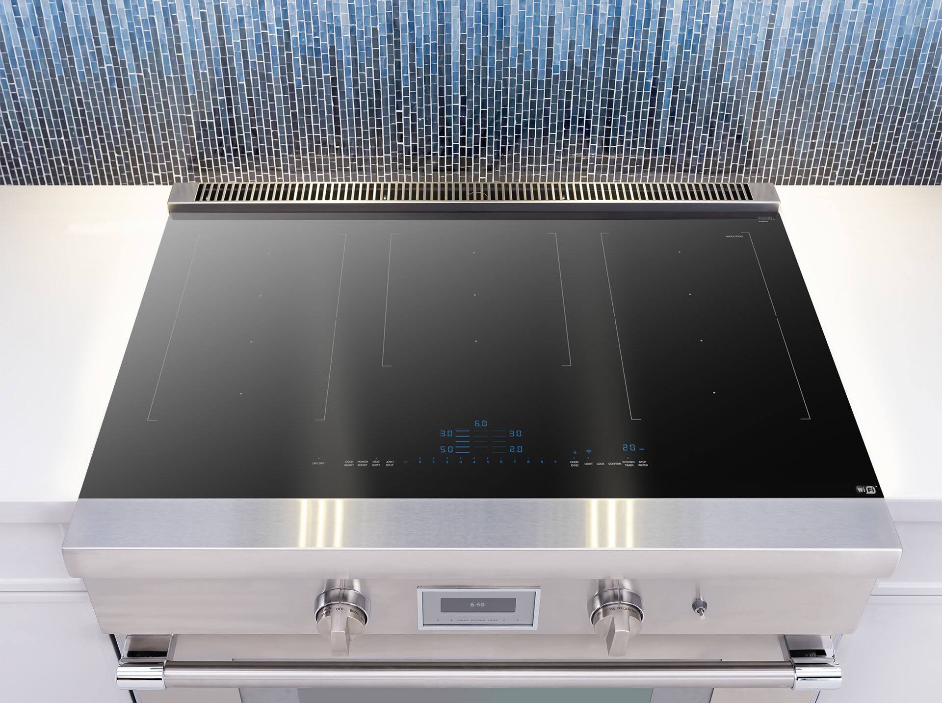 Alt View 12. Thermador - Pro Harmony Liberty 36" Freestanding Electric Induction True Convection Range with WiFi - Stainless Steel.