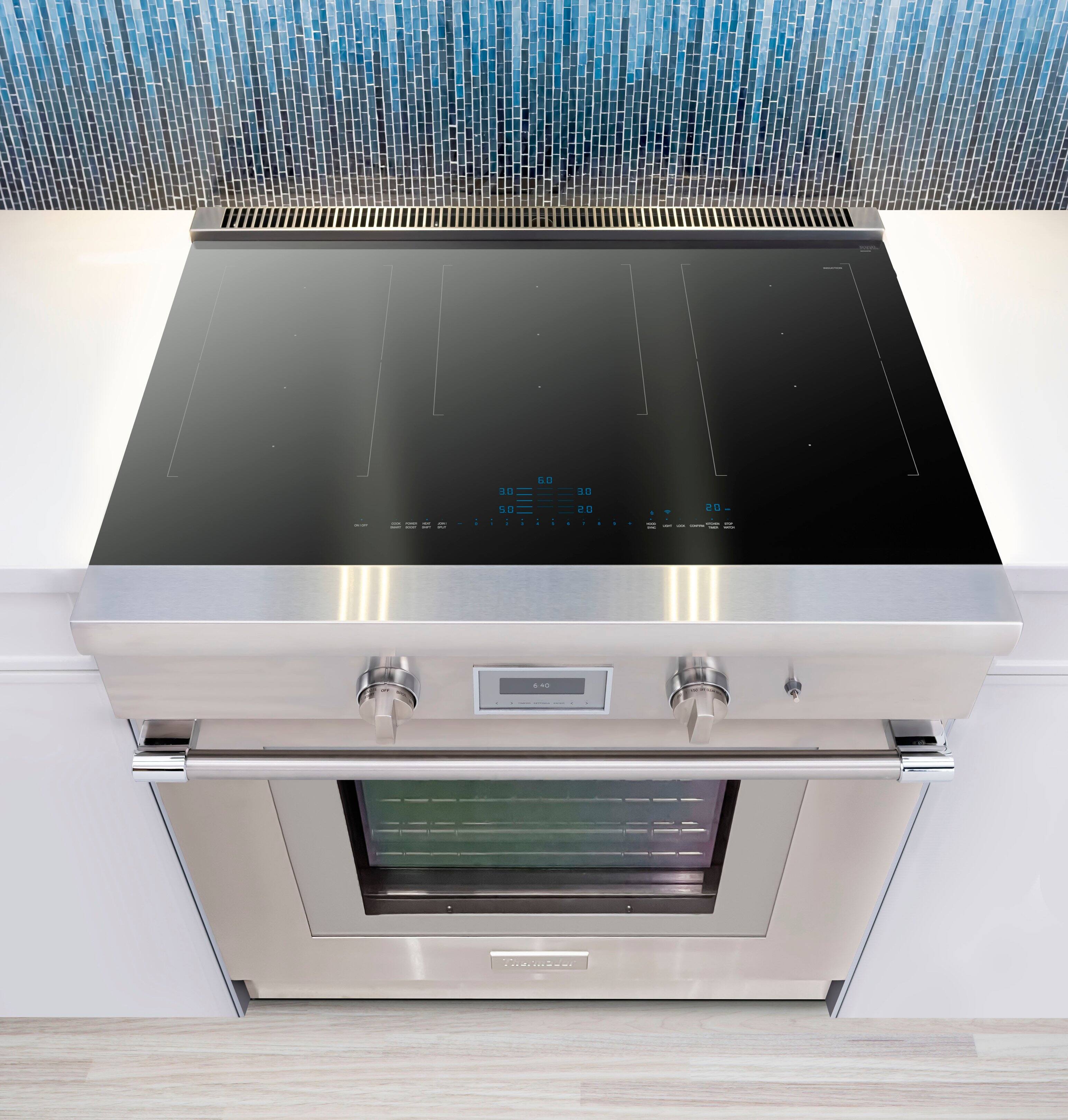 Alt View 13. Thermador - Pro Harmony Liberty 36" Freestanding Electric Induction True Convection Range with WiFi - Stainless Steel.