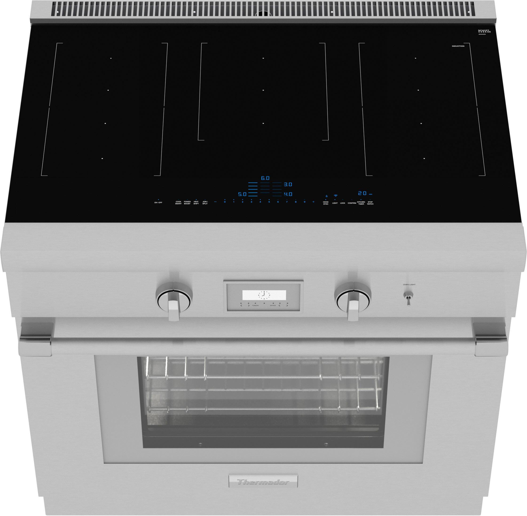 Alt View 1. Thermador - Pro Harmony Liberty 36" Freestanding Electric Induction True Convection Range with WiFi - Stainless Steel.