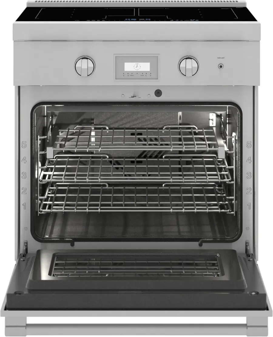 Alt View 11. Thermador - Pro Harmony Liberty 30" Freestanding Electric Induction True Convection Range with WiFi - Stainless Steel.