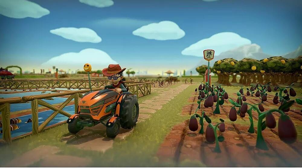 Left. Push Button Games - Farm Together.