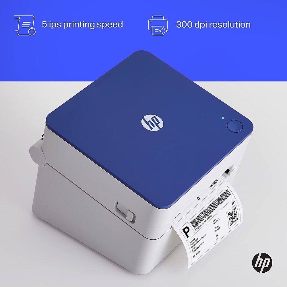 The text on the image reads: "5 ips printing speed 300 dpi resolution hp".