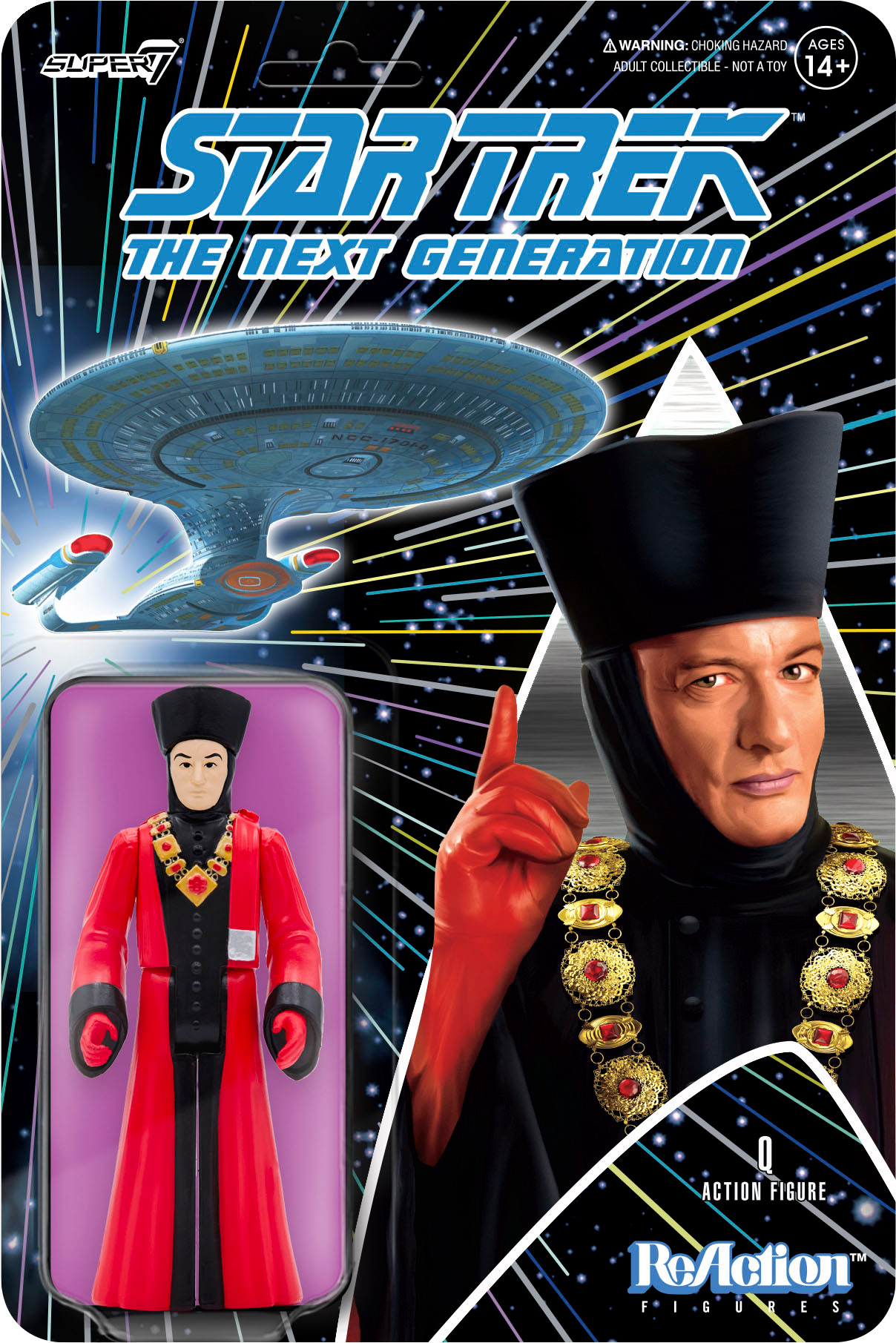 Super7 ReAction 3.75 in Plastic Star Trek: The Next Generation Q RE-TREKW02-STQ-01 - Best