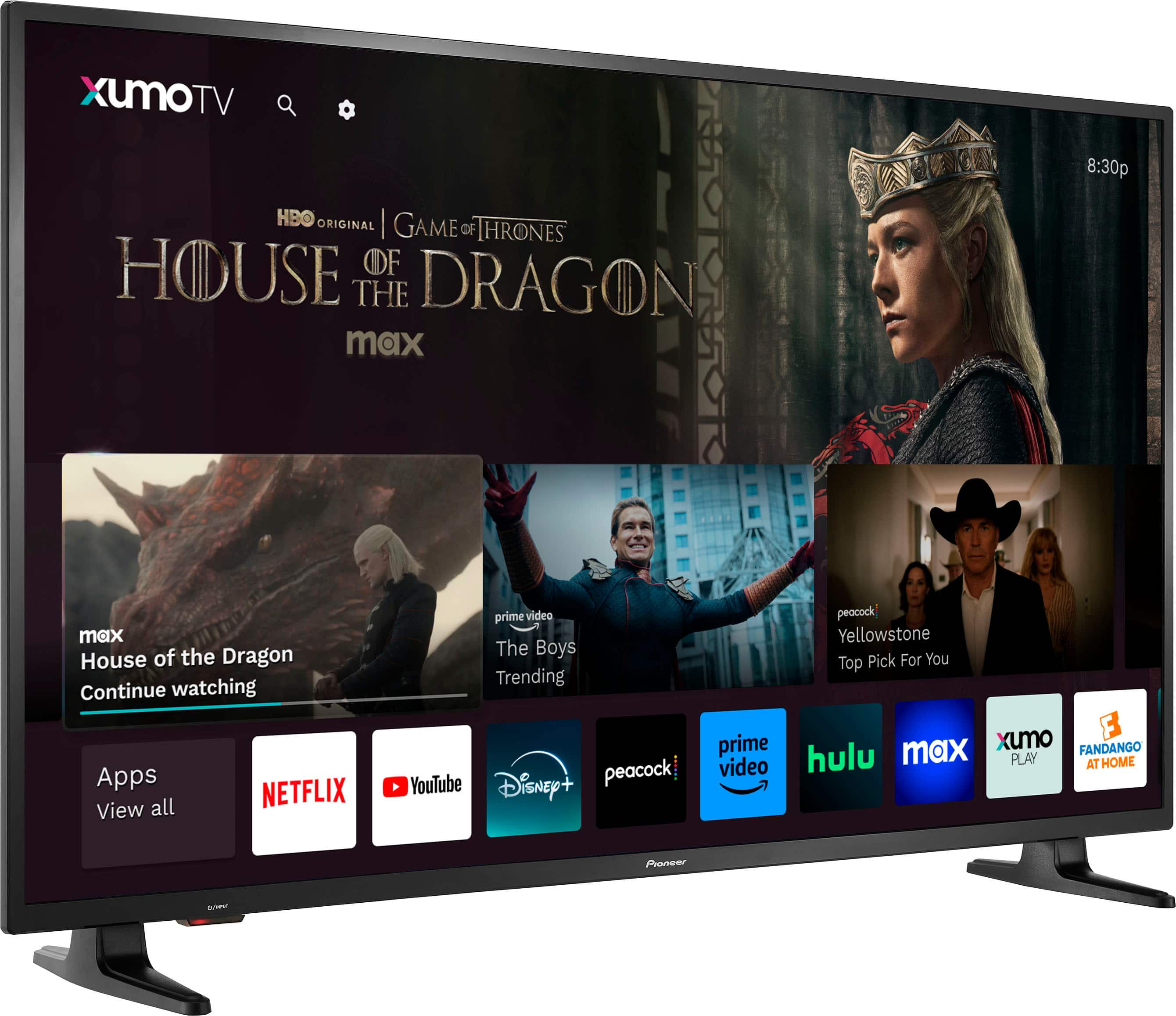 Angle. Pioneer - 50" Class LED 4K UHD Smart Xumo TV - Black.