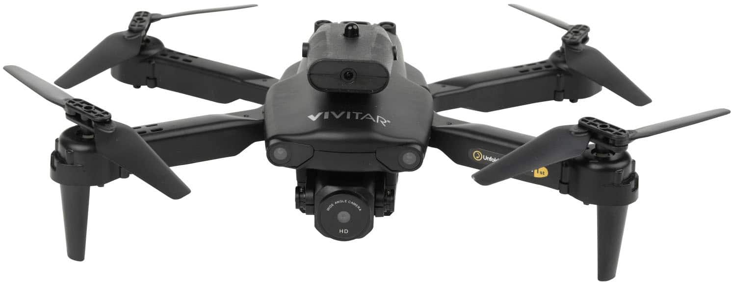 Alt View 17. Vivitar - Air View Foldable Drone with Remote - Black.