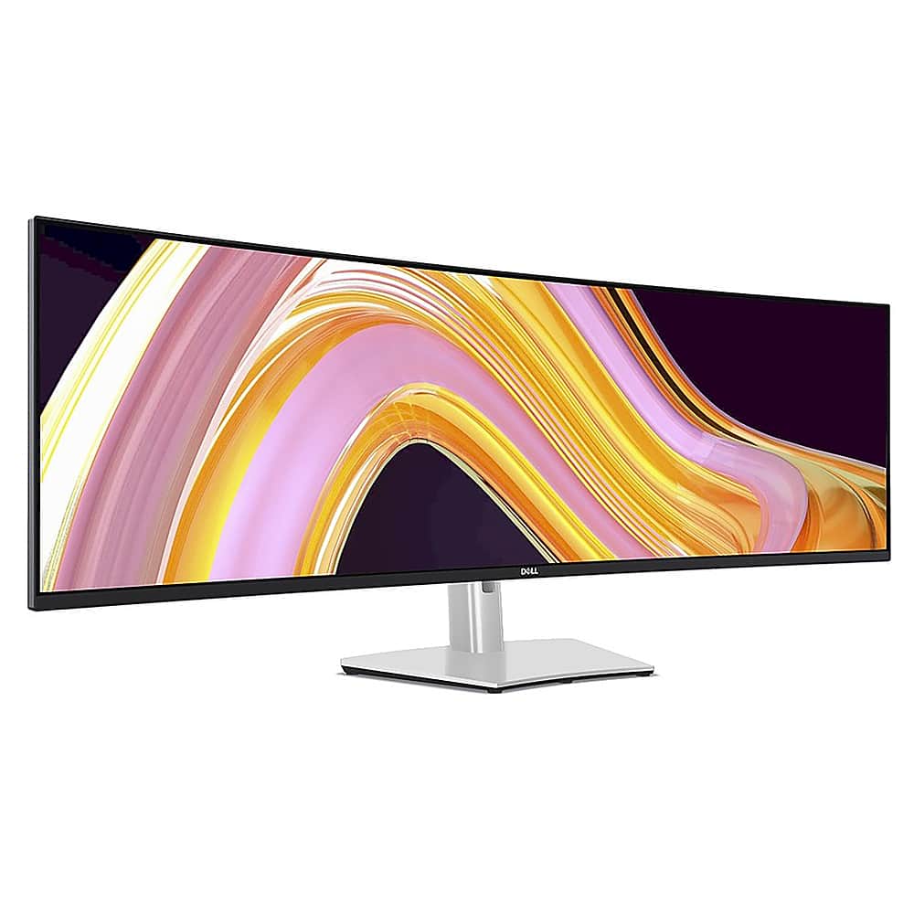Angle. Dell - UltraSharp 49" IPS Black Curved Dual-Quad HD Monitor with USB-C Hub (DisplayPort, HDMI, USB) - Black/Silver.