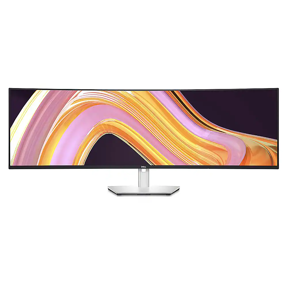 Front. Dell - UltraSharp 49" IPS Black Curved Dual-Quad HD Monitor with USB-C Hub (DisplayPort, HDMI, USB) - Black/Silver.