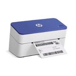 HP - Shipping Label Printer, 4x6 Commercial Grade Direct Thermal - Blue/White - Front_Zoom
