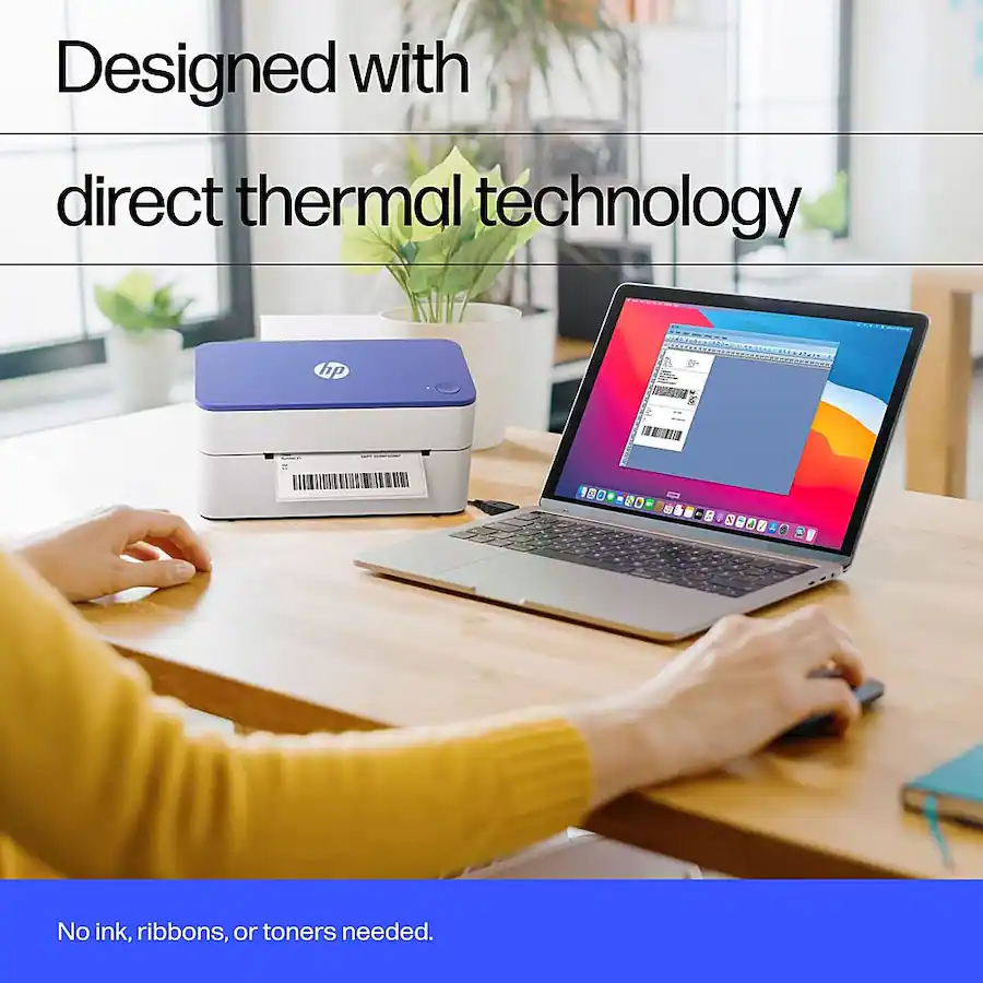 HP Shipping Label Printer, 4x6 Commercial Grade Direct Thermal 203 DPI ...