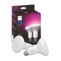 Philips - Geek Squad Certified Refurbished Hue BR30 Bluetooth 85W Smart LED Bulb (2-Pack) - White and Color Ambiance - Front_Zoom