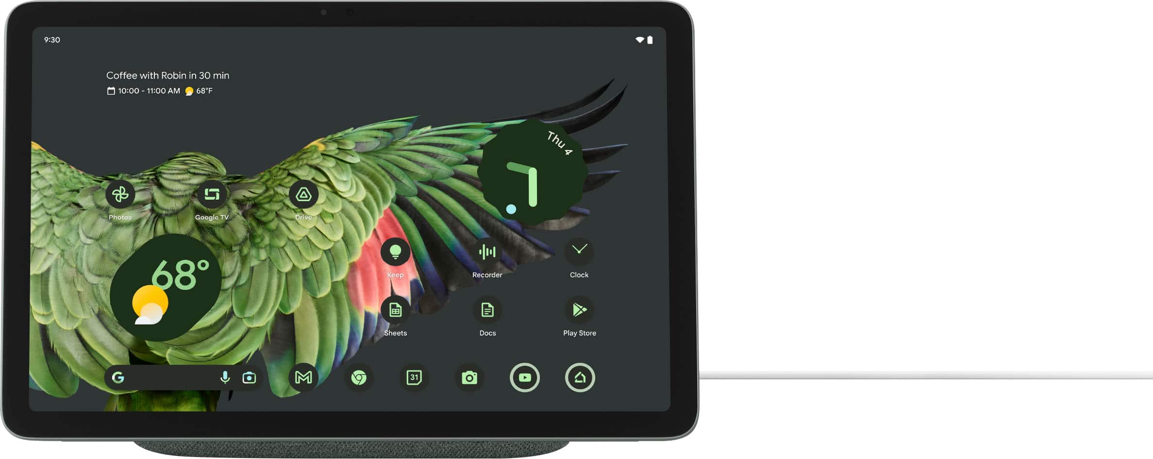 Alt View 12. Google - Pixel Tablet with Charging Speaker Dock - 11" Android Tablet - 256GB - Wi-Fi - Hazel.