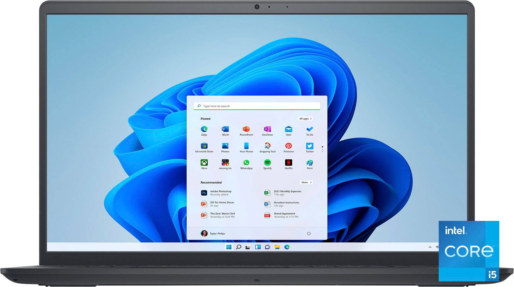 Front. Dell - Inspiron 15.6" Touch Laptop - Intel Core i5 - 8GB Memory - 256GB Solid State Drive - Carbon Black.