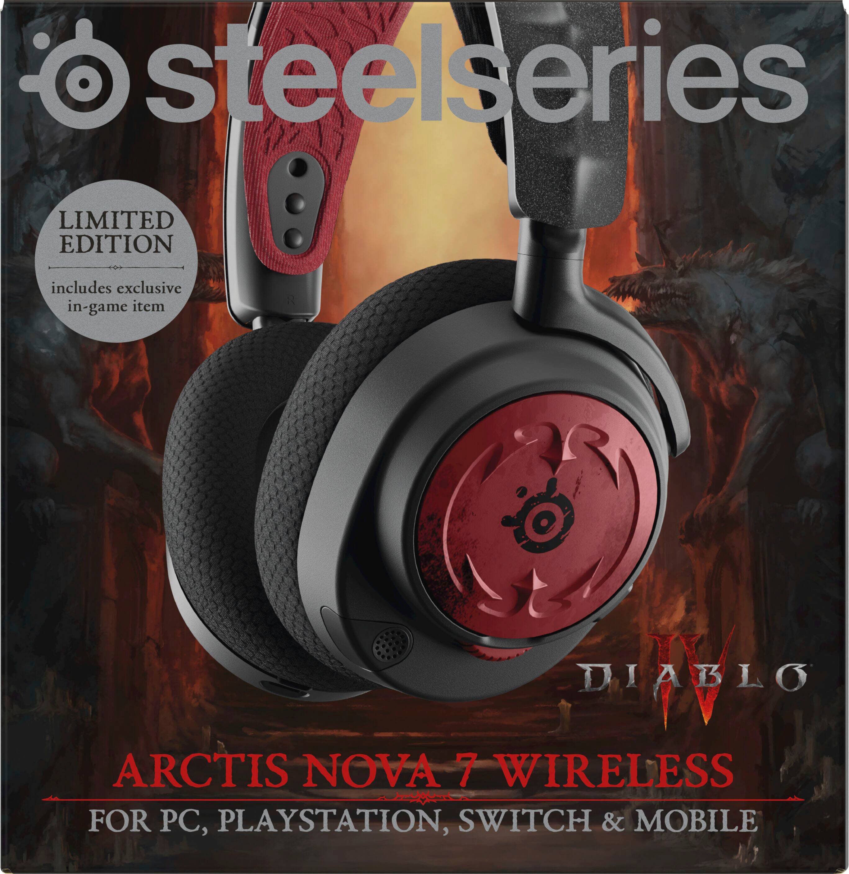 Alt View 15. SteelSeries - Arctis Nova 7 Wireless Gaming Headset for PC - Diablo IV Edition.