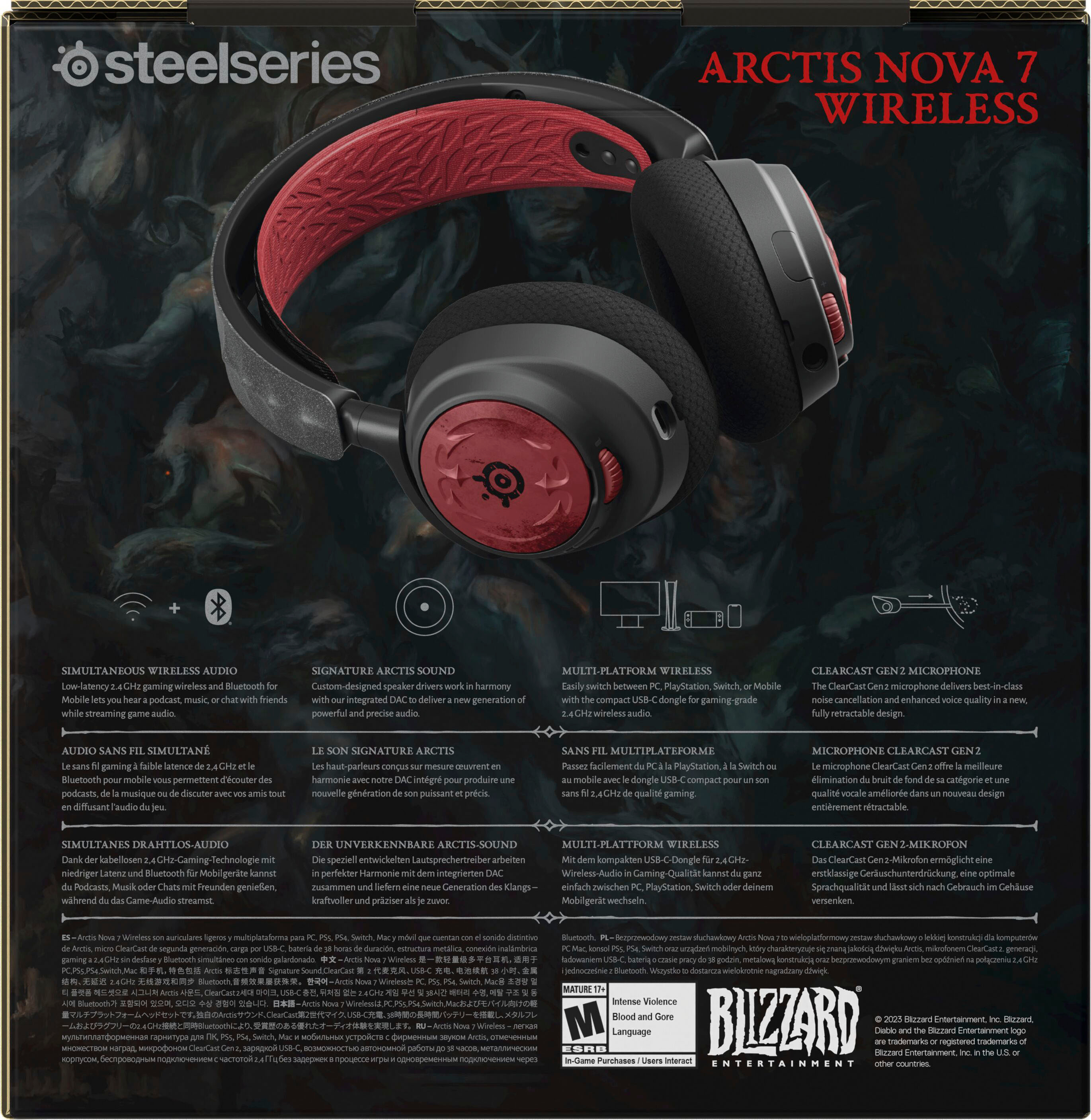 SteelSeries Arctis Nova 7 Wireless Gaming Headset for PC Diablo IV Edition  61555 - Best Buy
