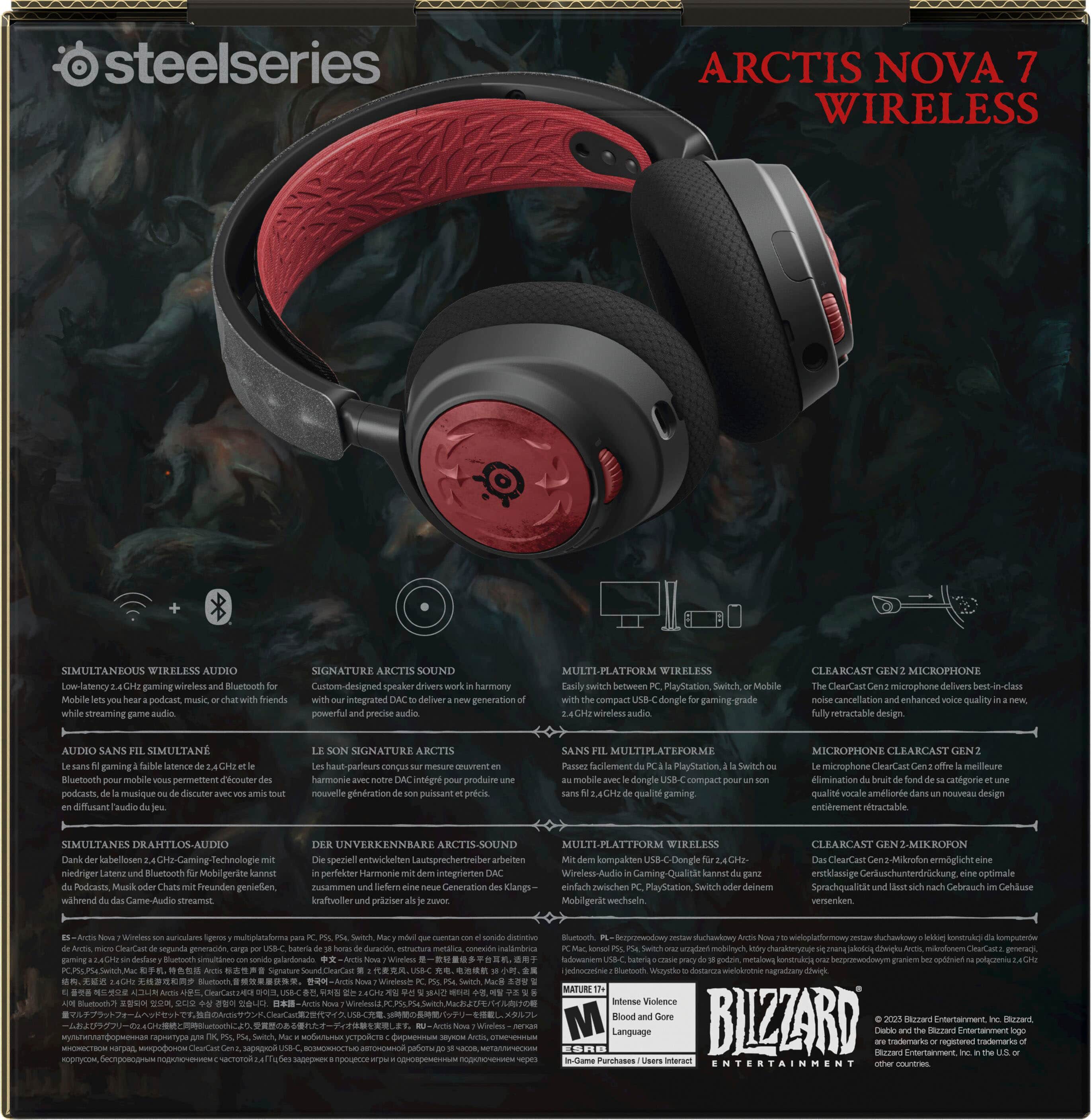 Alt View 16. SteelSeries - Arctis Nova 7 Wireless Gaming Headset for PC - Diablo IV Edition.