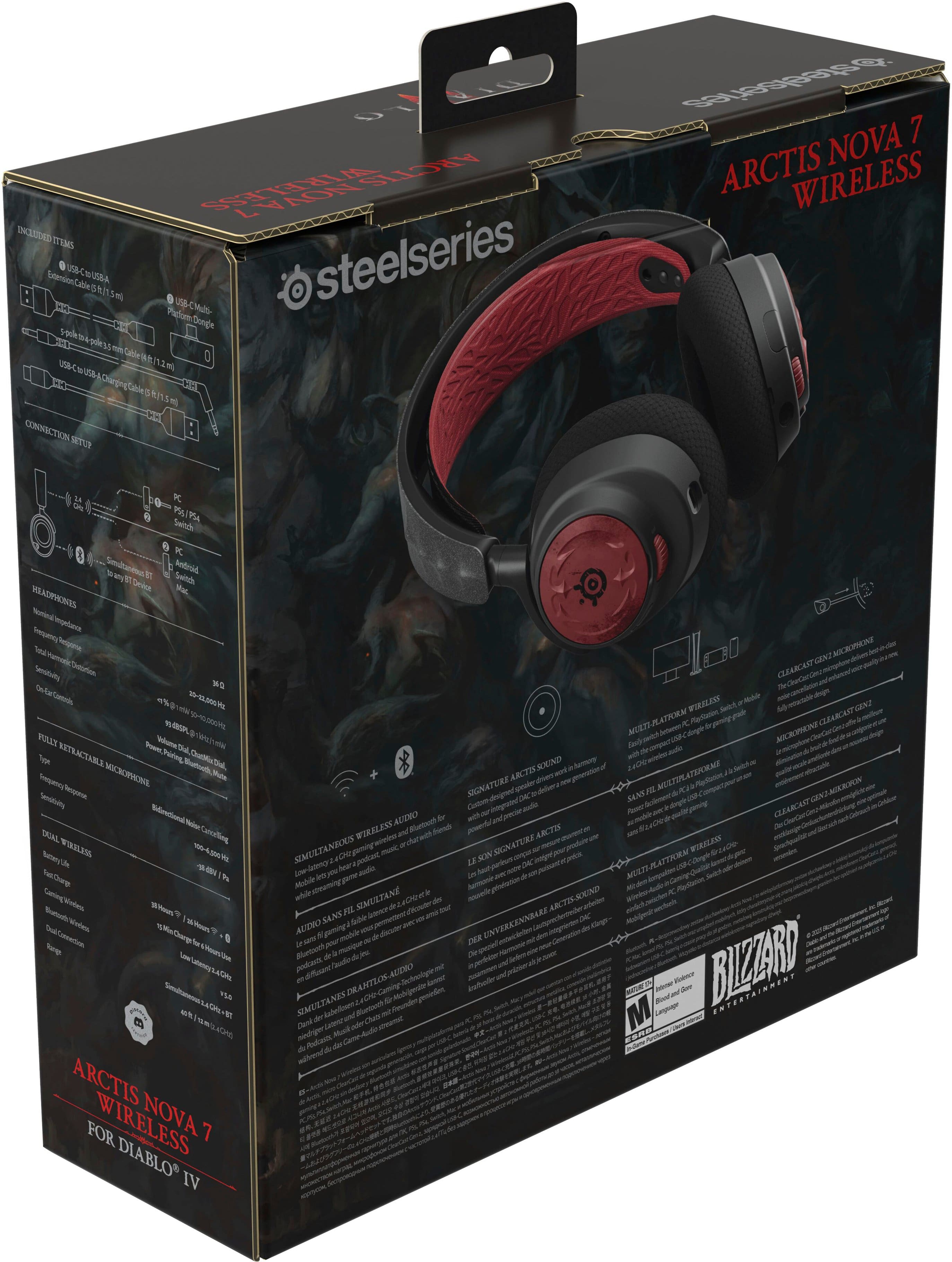 Alt View 18. SteelSeries - Arctis Nova 7 Wireless Gaming Headset for PC - Diablo IV Edition.