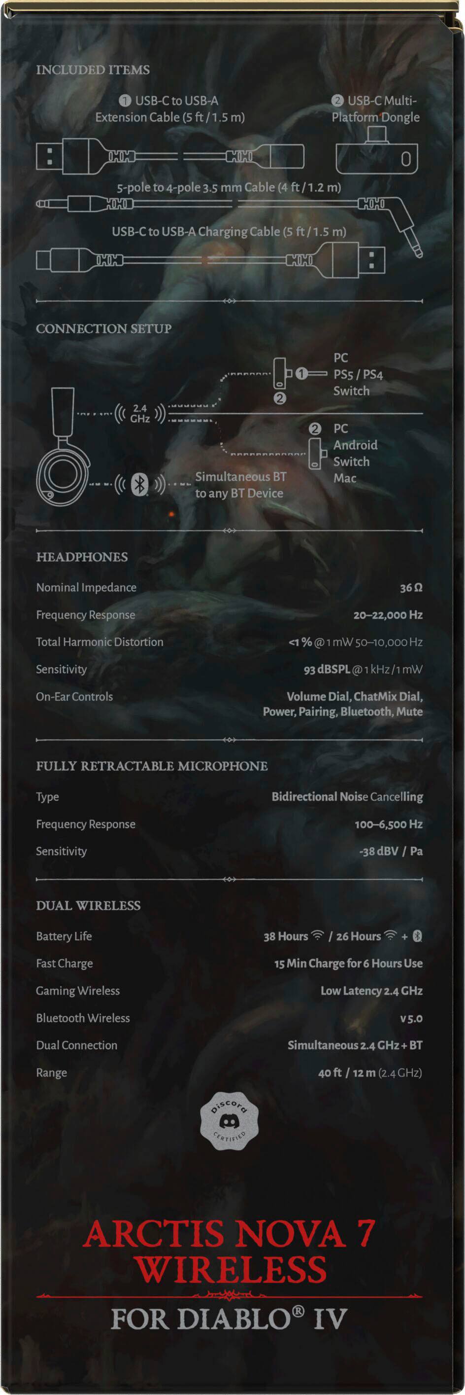 Alt View 19. SteelSeries - Arctis Nova 7 Wireless Gaming Headset for PC - Diablo IV Edition.