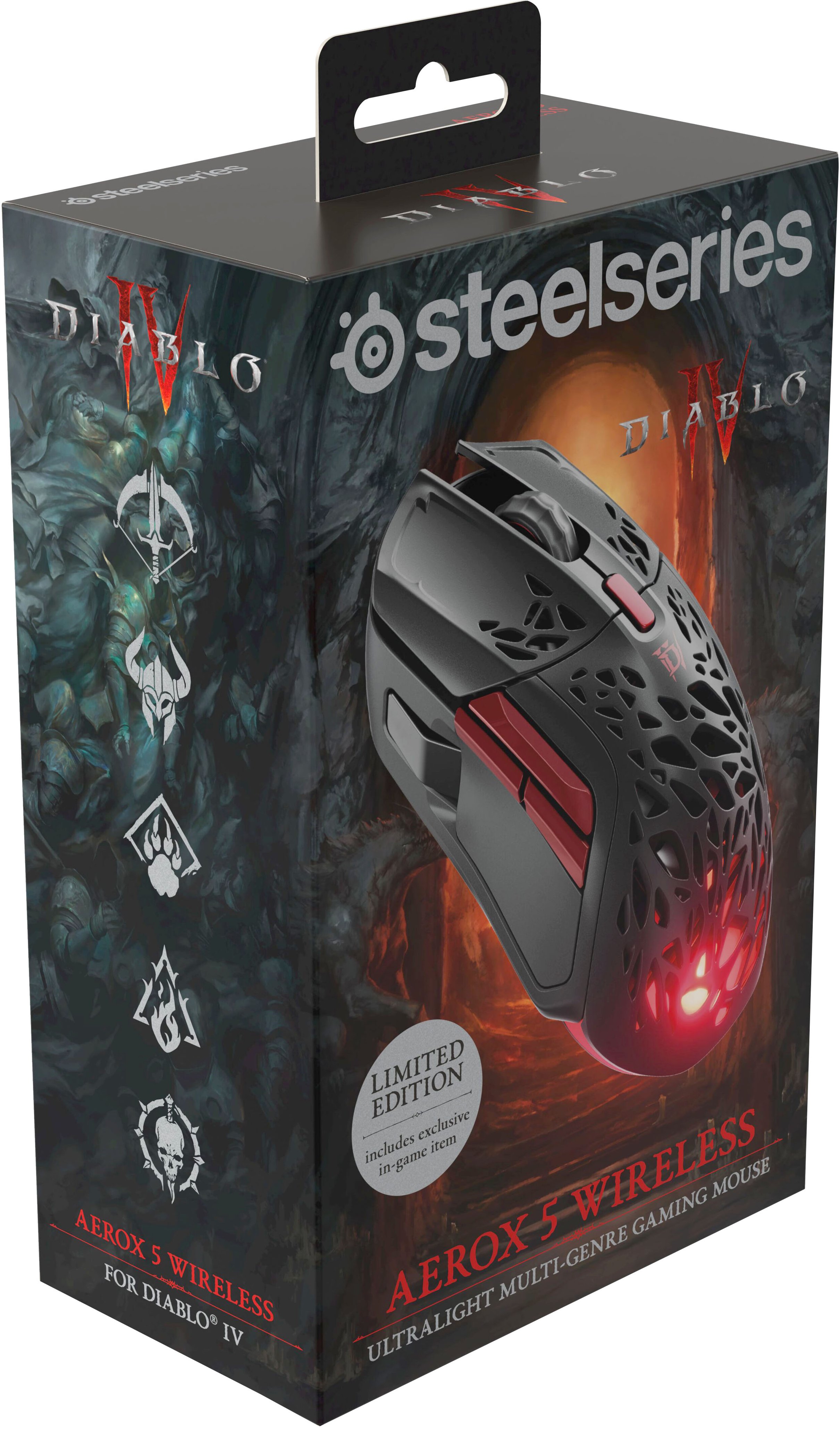 Souris Gaming sans fil Bluetooth SteelSeries Aerox 5 Edition Diablo IV Noir  - Steelseries