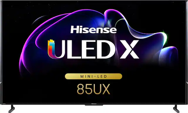 Front. Hisense - 85" Class UX Series 4K Mini-LED ULED UHD Smart Google TV - Black.