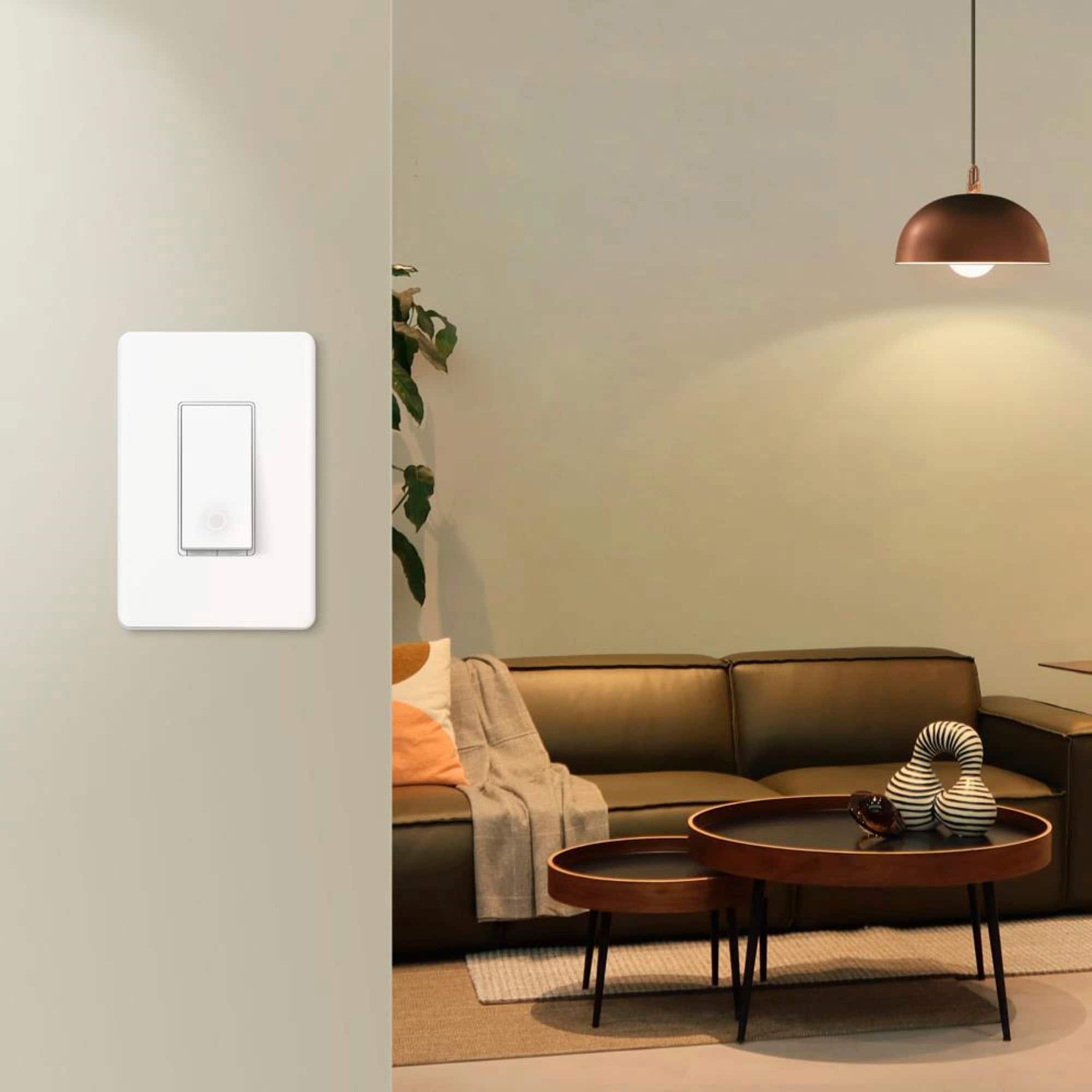 Alt View 15. TP-Link - Tapo Smart Wi-Fi Light Switch with Matter - Replaces Most Traditional Switches - White.