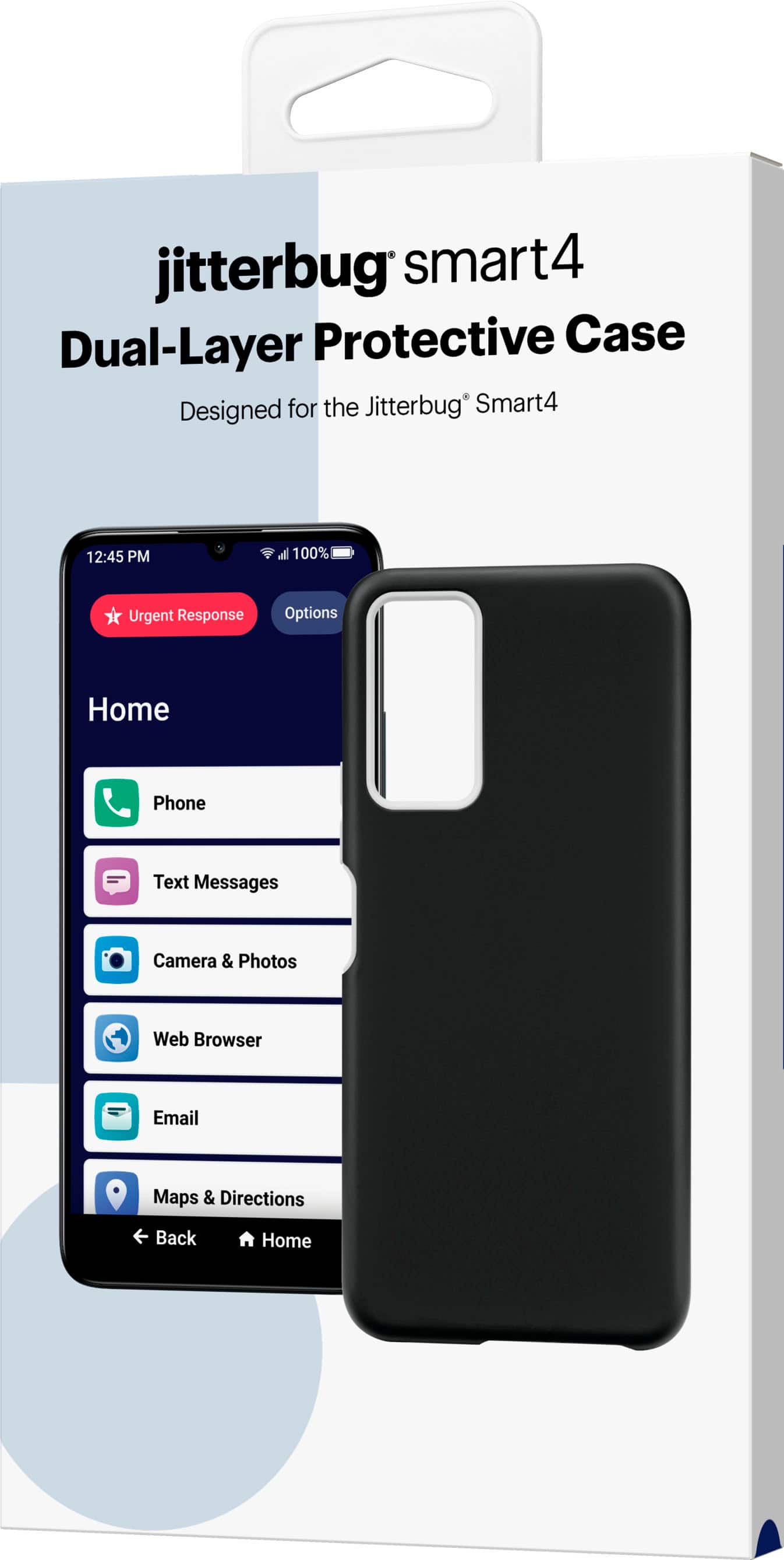 Alt View 2. Lively® - Dual-Layer Hard Shell Case for Jitterbug Smart4 - Black.