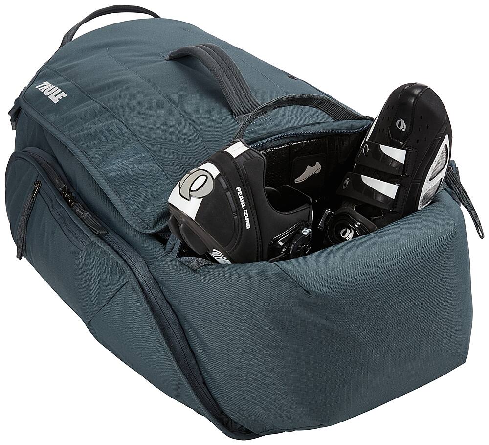 Left View: Thule - Roundtrip Bike Duffel - Dark Slate